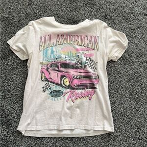 All American Racing Kids T-Shirt - White and Pink